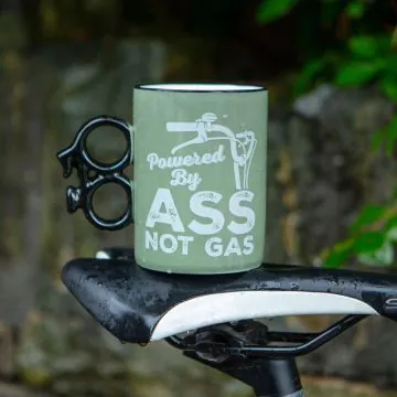 Powered By Ass Not Gas Bike Mug 