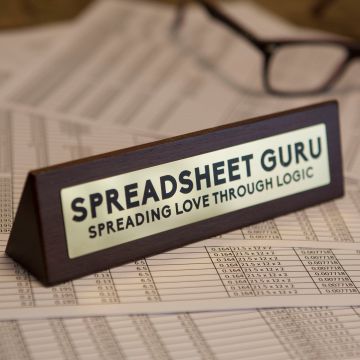 Wooden Desk Sign - Spreadsheet Guru