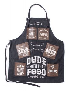 Mans Canvas Apron - Dude With The Food